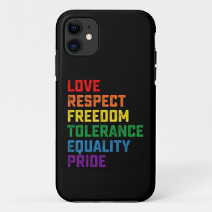 Capa Para iPhone 11 Amor Respeito Liberdade Tolerância Igualdade Orgul