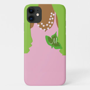 Capa Para iPhone 11 Amor verde rosa para a vida
