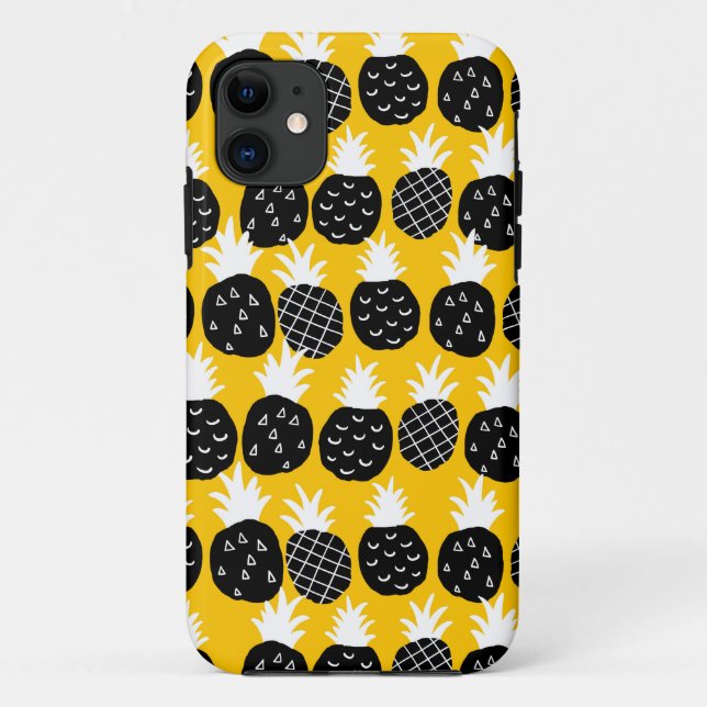 Capa Para iPhone 11 Ananás preto (Verso)