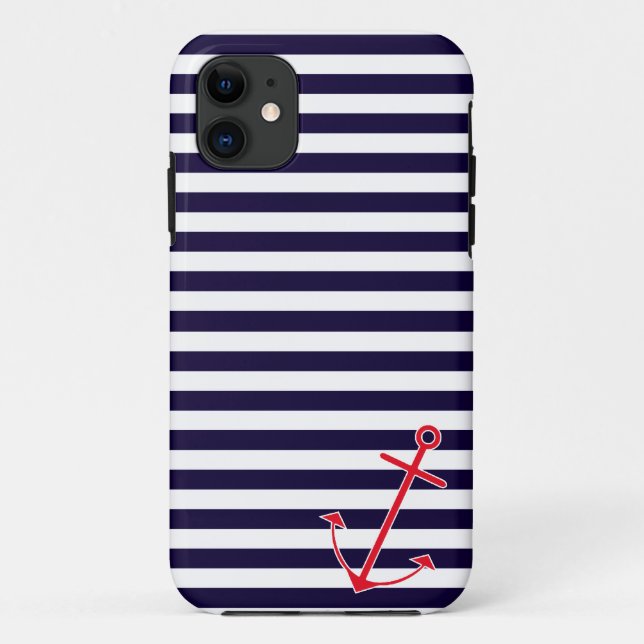 Capa Para iPhone 11 Âncora náutica clássica (Verso)