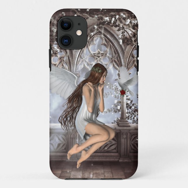Capa Para iPhone 11 Angel e sua pomba (Verso)