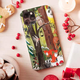 Capa Para iPhone 11 Animais da Floresta Ilustrados Fofos