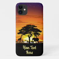 Animais Selvagens no Sunset da savana africana