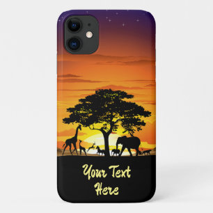 Capa Para iPhone 11 Animais Selvagens no Sunset da savana africana