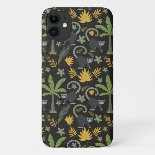 Capa Para iPhone 11 Animais tropicais, palmeira-macaco, padrão sem des