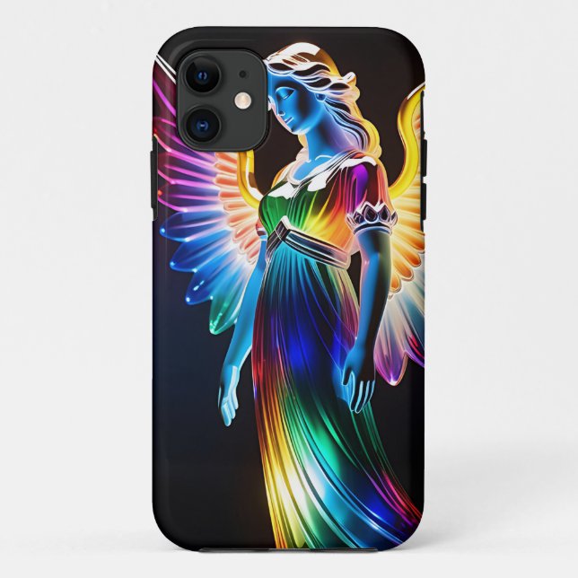 Capa Para iPhone 11 Anjo de vidro multicolorido (Verso)