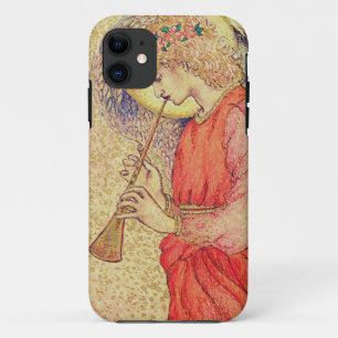 Capa Para iPhone 11 Anjo Tocando uma Flauta