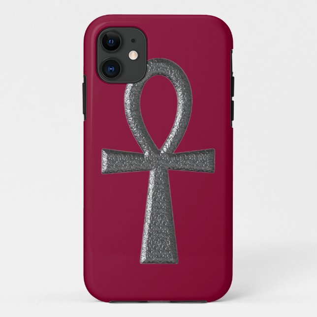 Capa Para iPhone 11 Ankh Prateado Chique (Verso)
