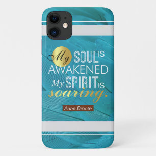 Capa Para iPhone 11 Anne Bronte Poem Citação - Minha Alma está despert