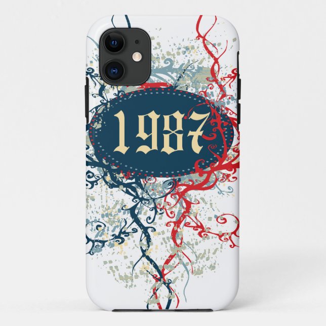 Capa Para iPhone 11 Ano de Aniversário de 1987 ou Desde 1987 ou Feito  (Verso)