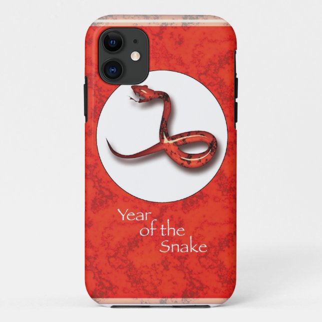 Capa Para iPhone 11 Ano do Cobra, Vermelho, Astrologia (Verso)