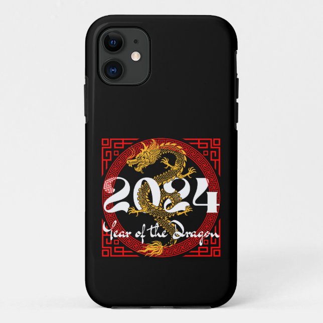 Capa Para iPhone 11 Ano do Dragão, 2024, zodíaco chinês (Verso)