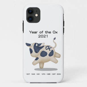 Capa Para iPhone 11 Ano do Ox Cute Zodiac Animal 2021