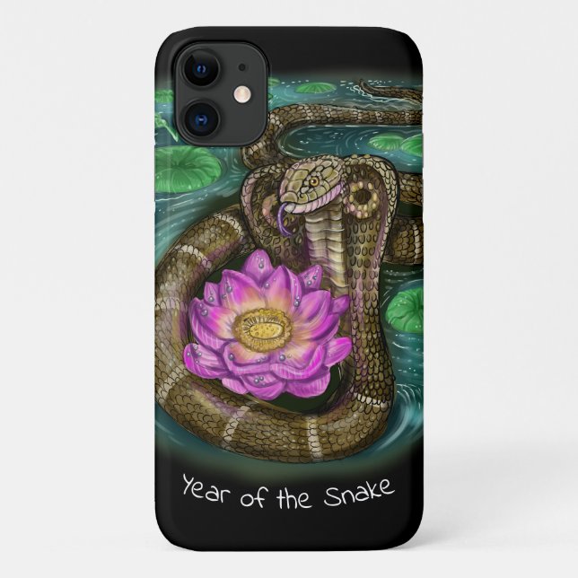 Capa Para iPhone 11 Ano Zodíaco Chinês do Cobra (Verso)