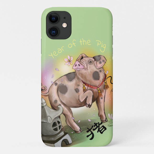 Capa Para iPhone 11 Ano Zodíaco Chinês do Porco (Verso)