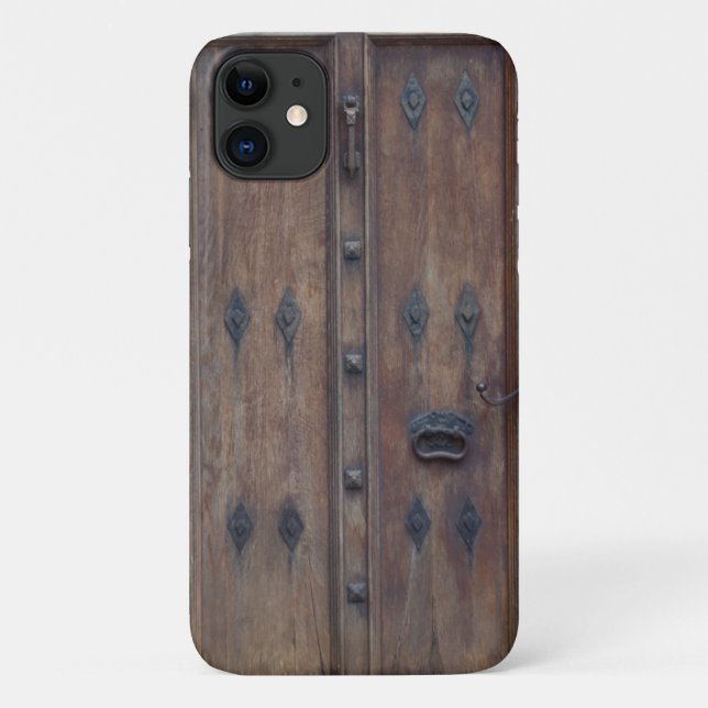 Capa Para iPhone 11 Antiga Porta de Madeira Espanhola Medieval (Verso)