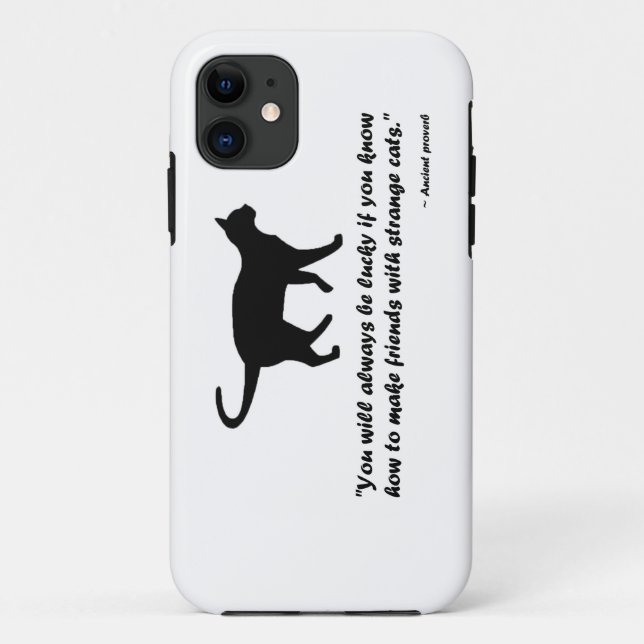 Capa Para iPhone 11 Antigos Proverbos de Gatos (Verso)