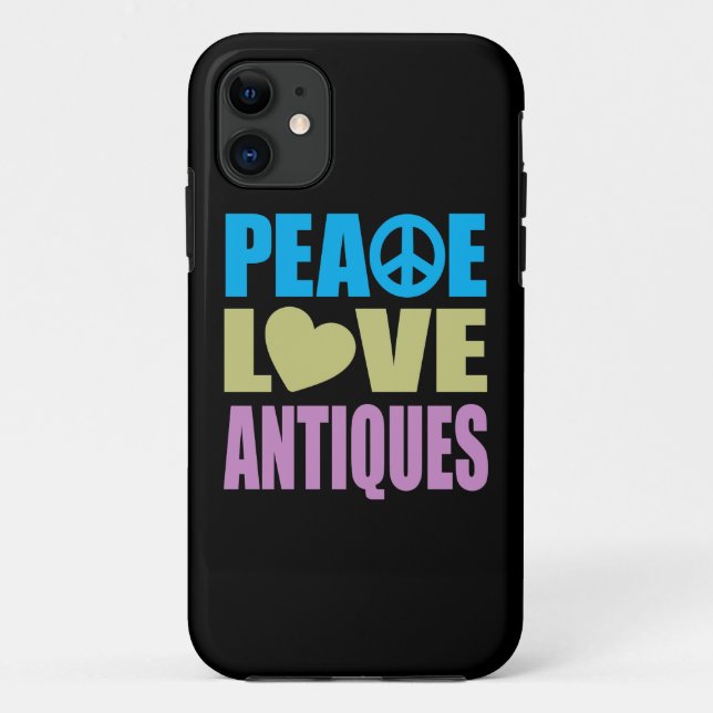 Capa Para iPhone 11 Antiguidades do amor da paz (Verso)