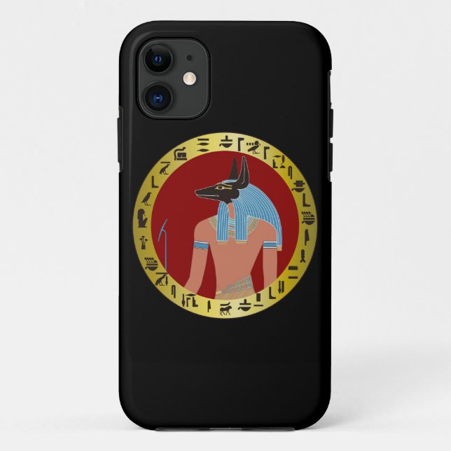 Capa Para iPhone 11 Anubis, Deus Egípcio (Verso)
