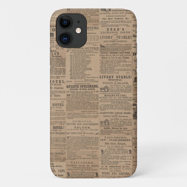 Capa Para iPhone 11 Anúncios do Passado, NY 1856 capa de iPhone / iPad (Verso)