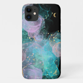 Capa Para iPhone 11 *~* AP46 Pastel Gold Glitter Abstract Ink 