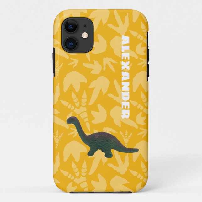 Capa Para iPhone 11 Apatossauro Toy Dinossauro Verde e Amarelo (Verso)