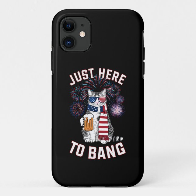 Capa Para iPhone 11 Apenas Aqui Para Beber Cerveja Com Bandeira Dos EU (Verso)