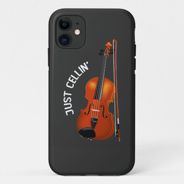 Capa Para iPhone 11 Apenas Celulando Divertido Esfriando Violoncelo Vi (Verso)