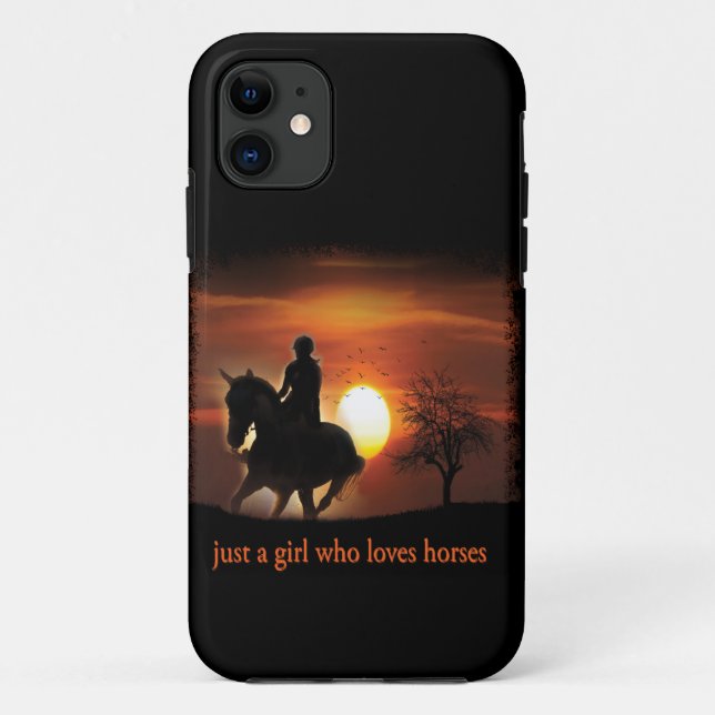 Capa Para iPhone 11 apenas uma garota que ama cavalos (Verso)