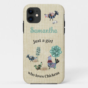 Capa Para iPhone 11 Apenas Uma Menina Que Ama A Arte Verde Azul Do Gal