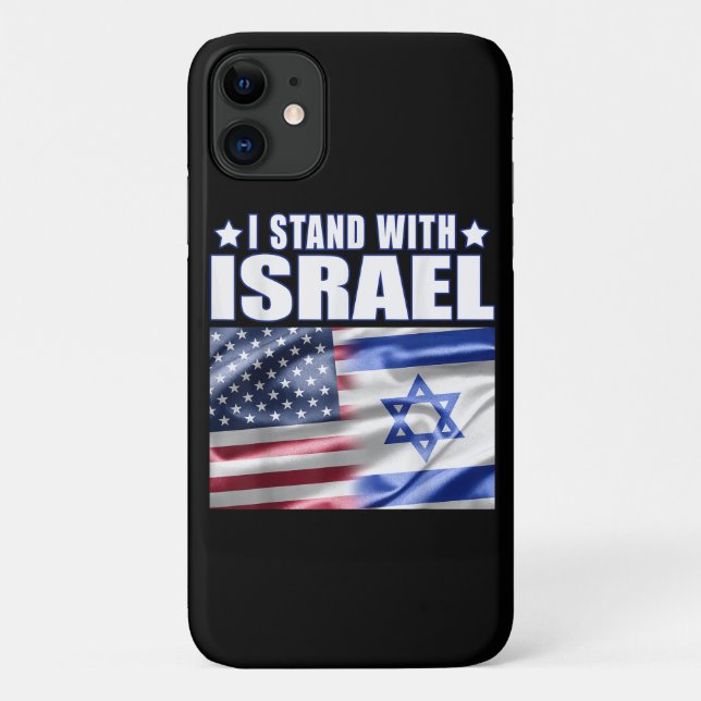 Capa Para iPhone 11 Apoio a Israel Eu Estou com Israel  (Verso)