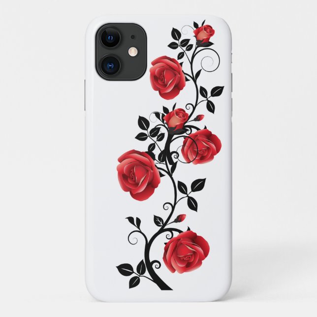 Capa Para iPhone 11 Apple iPhone 11 Case-Rosa Vine (Verso)