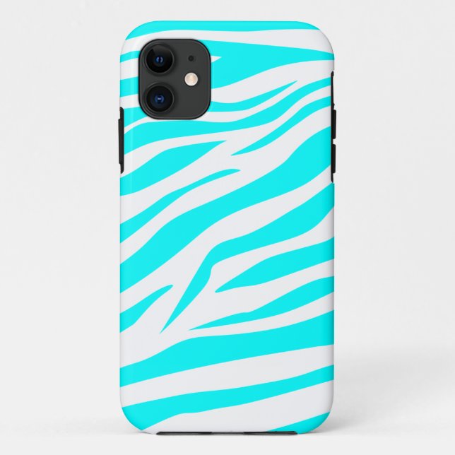 Capa Para iPhone 11 Aqua legal/impressão branco da zebra - caso do (Verso)