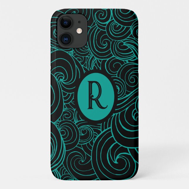 Capa Para iPhone 11 Aqua Personalizado e Negras (Verso)