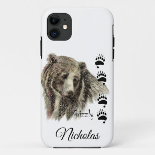 Capa Para iPhone 11 Aquarela Cinzela Arte Animal para Personalizar