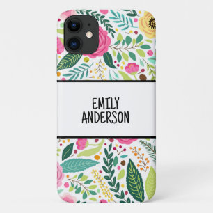 Capa Para iPhone 11 aquarela, flor, primavera, flor selvagem, arte nat