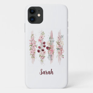 Capa Para iPhone 11 Aquarela Floral de Cerejeira em Flor