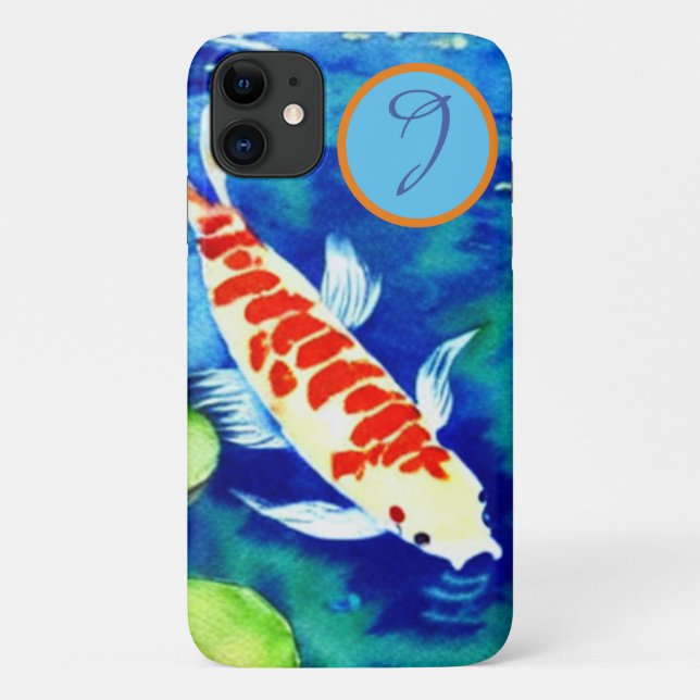 Capa Para iPhone 11 Aquarela Peixe Koi No Lixo, Com (Verso)