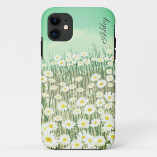 Capa Para iPhone 11 Aquarela verde - nome personalizado