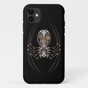 Capa Para iPhone 11 Aranha de Steampunk no preto
