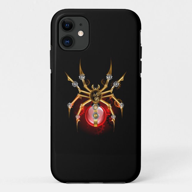 Capa Para iPhone 11 Aranha-do-galo em preto (Verso)