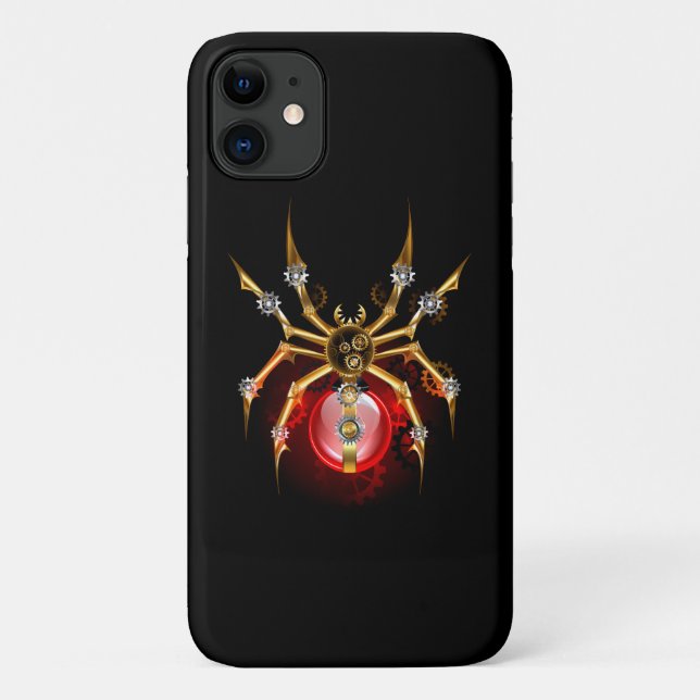 Capa Para iPhone 11 Aranha-do-galo em preto (Verso)
