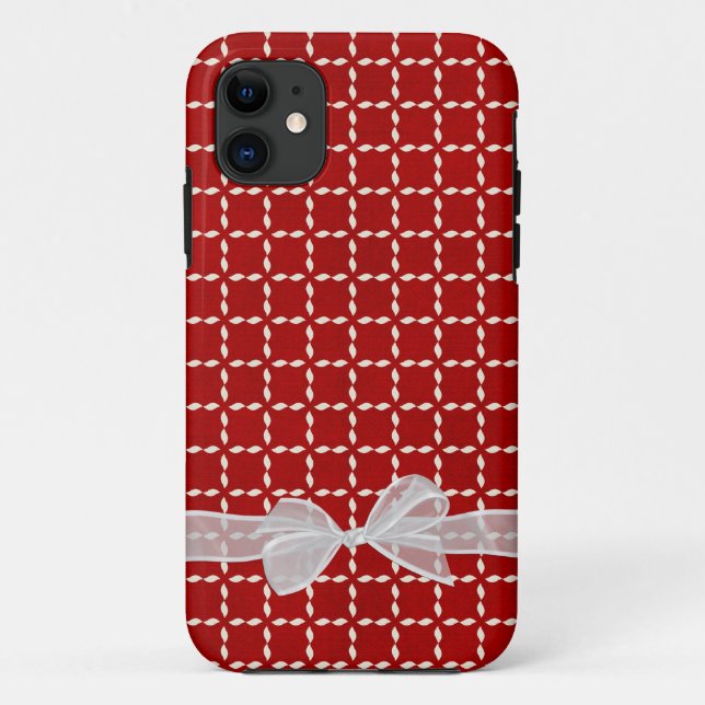 Capa Para iPhone 11 Arco branco em vermelho (Verso)