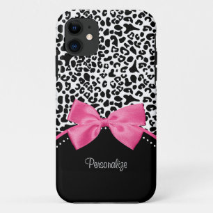 Capa Para iPhone 11 Arco do rosa quente do leopardo