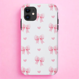 Capa Para iPhone 11 Arco e Coração Rosa Coquette