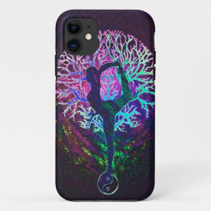 Capa Para iPhone 11 Arco-íris da paz da árvore da ioga