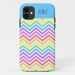 Capa Para iPhone 11 Arco-íris moderno, na moda, legal em chevron