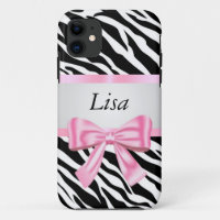 Arco Rosa de Padrão Zebra Personalizado
