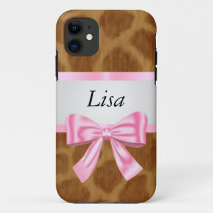 Capa Para iPhone 11 Arco Rosa Padrão Girafa Personalizado