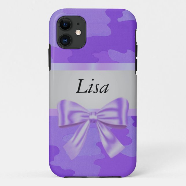 Capa Para iPhone 11 Arco Roxo da Camuflagem Personalizada (Verso)